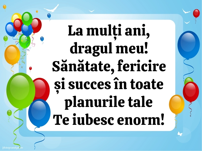 Felicitări și Imagini de Ziua de Naștere pentru Fiu: Baloane