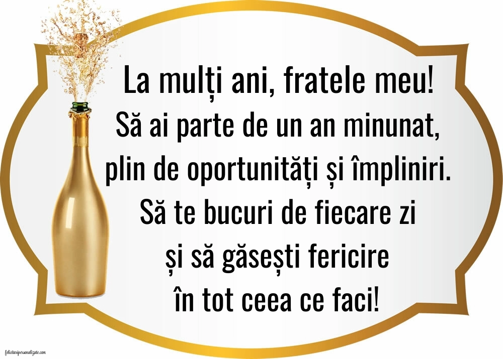 Felicitări și Imagini de Ziua de Naștere pentru Frate: Șampanie