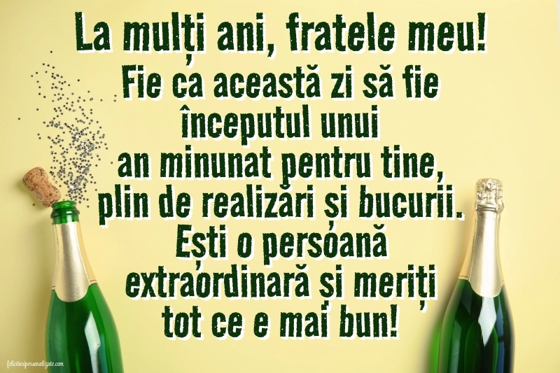 Felicitări și Imagini de Ziua de Naștere pentru Frate: Șampanie și confetti