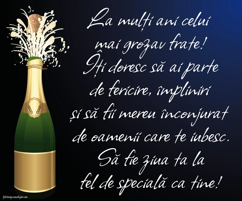Felicitări de LA MULȚI ANI pentru frați: Șampanie