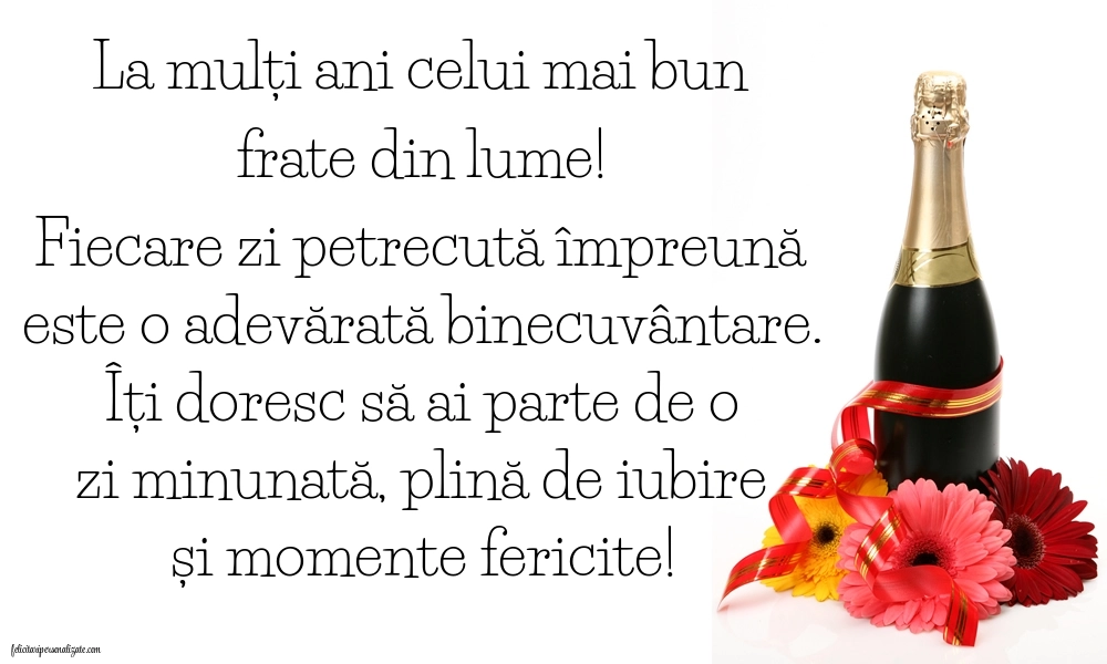 Imagini La Mulți Ani frate: Șampanie și flori