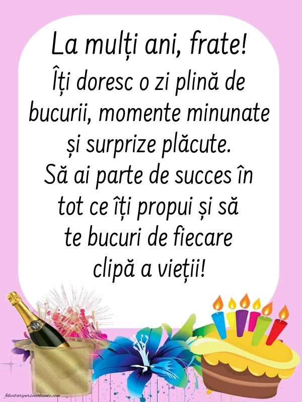 Imagini La Mulți Ani frate: Șampanie și tort
