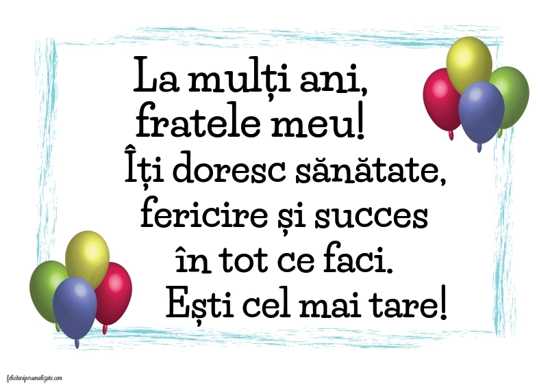 Felicitări de LA MULȚI ANI pentru frați: Baloane