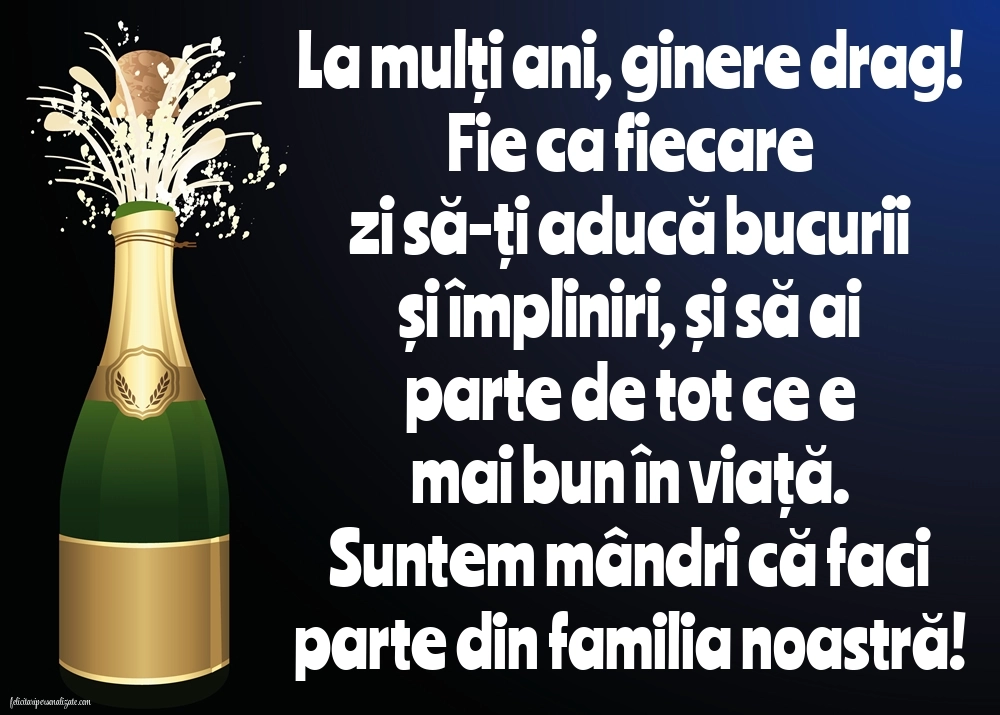 Felicitări și Imagini de Ziua de Naștere pentru Ginere: Șampanie