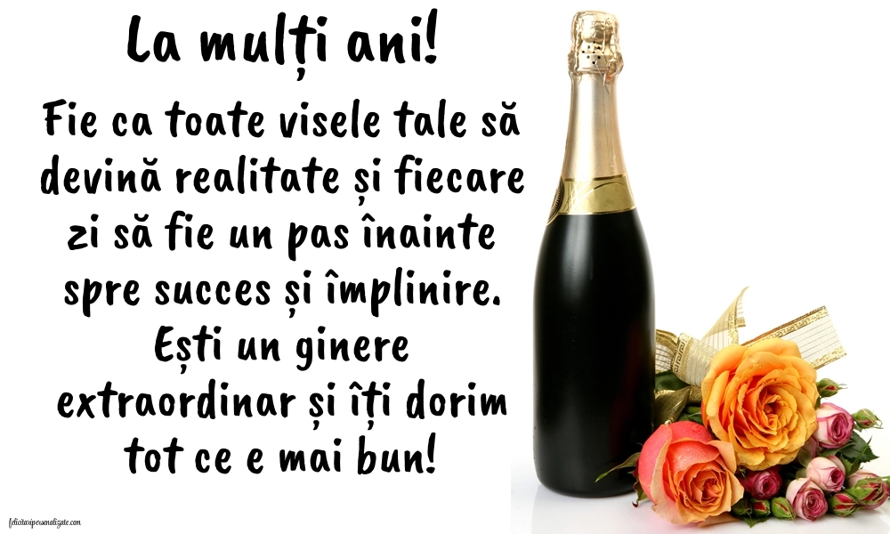 Imagini cu mesaje de La mulți ani pentru ginere: Șampanie și flori