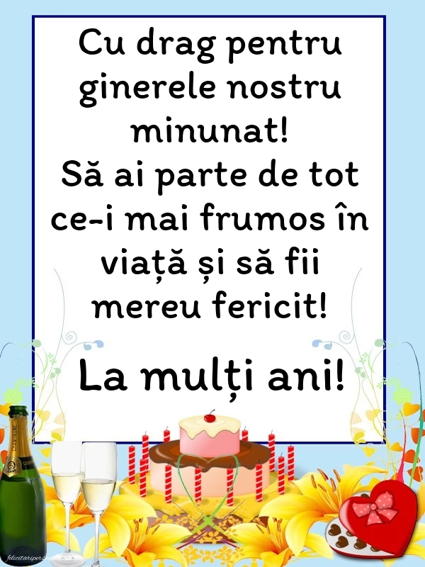 Imagini cu La mulți ani pentru ginerele meu: Șampanie și tort