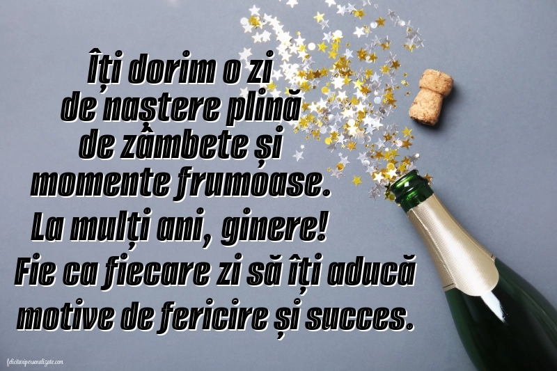 Felicitări și Imagini de Ziua de Naștere pentru Ginere: Șampanie și confetti