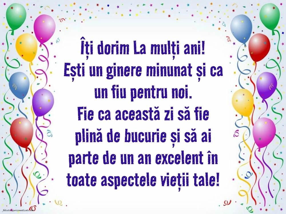 Imagini cu mesaje de La mulți ani pentru ginere: Baloane