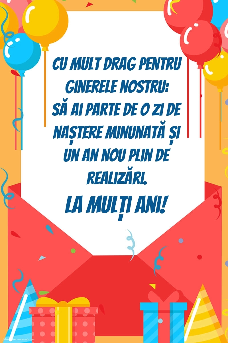 Imagini cu mesaje de La mulți ani pentru ginere: Baloane și Cadouri
