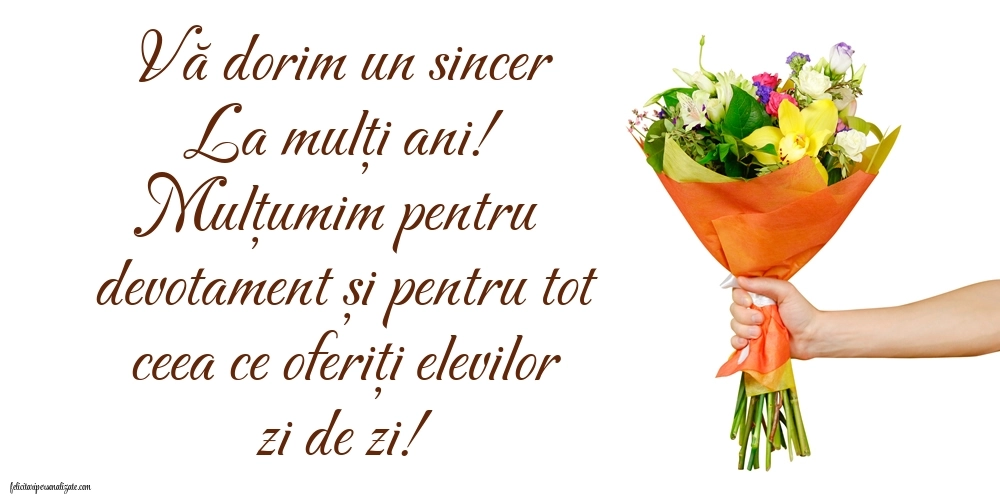 Felicitări frumoase de Ziua de Naștere pentru Învățătoare: Buchet de flori