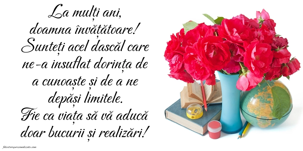 Imagini frumoase de LA MULȚI ANI pentru Învățătoare: Școală