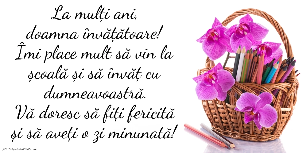Felicitări frumoase de Ziua de Naștere pentru Învățătoare: Școală