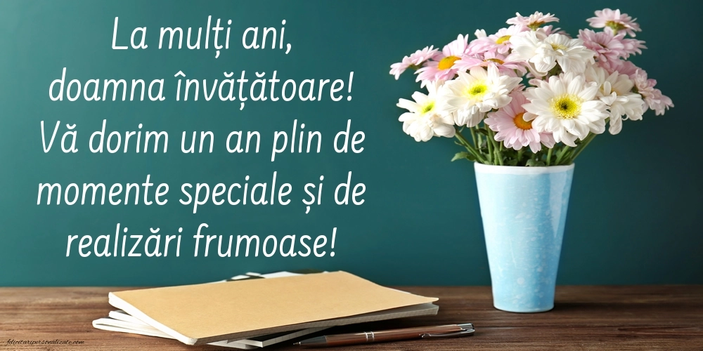 Felicitări frumoase de Ziua de Naștere pentru Învățătoare: Școală