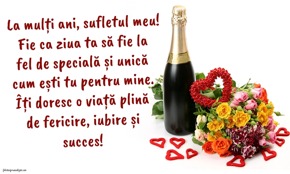 Imagini La Mulți Ani Iubitul Meu. Mesaje de Dragoste și Urări Speciale pentru Ziua Lui.: Șampanie și flori