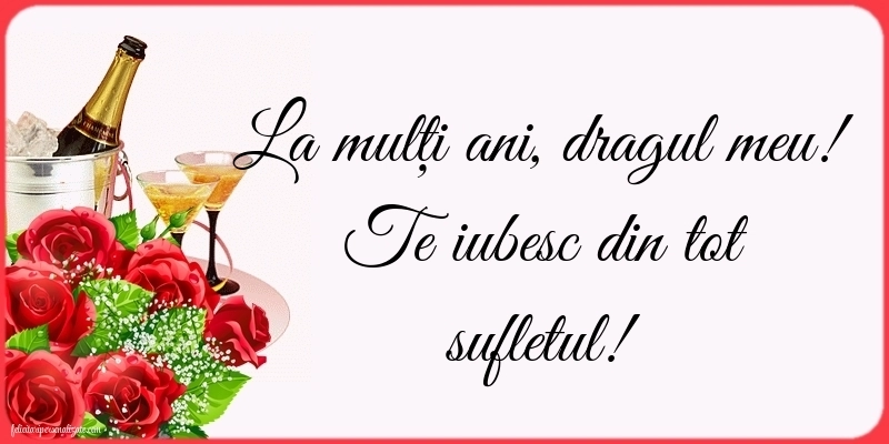 Imagini La Mulți Ani Iubitul Meu. Mesaje de Dragoste și Urări Speciale pentru Ziua Lui.: Șampanie și flori