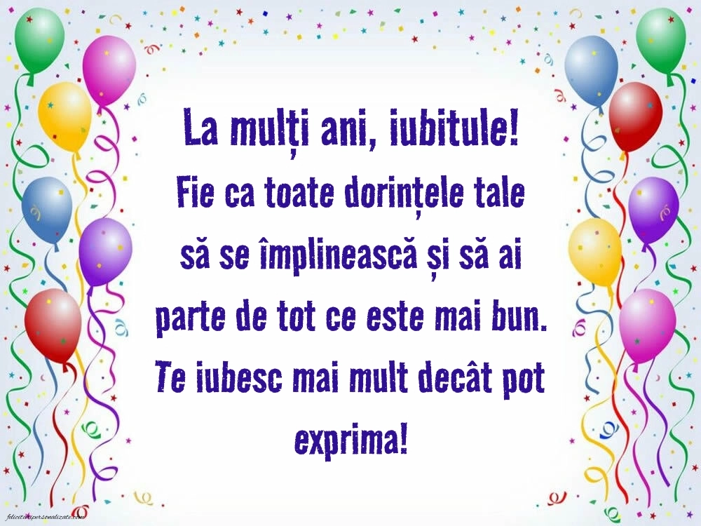 Imagini de Ziua de Naștere pentru Iubit: Baloane