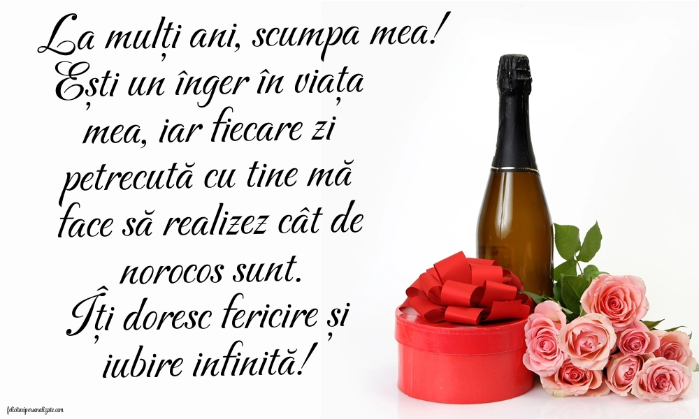Imagini La Mulți Ani Iubita Mea. Mesaje de Dragoste și Gânduri Sincere pentru Ziua Ei.: Șampanie și flori