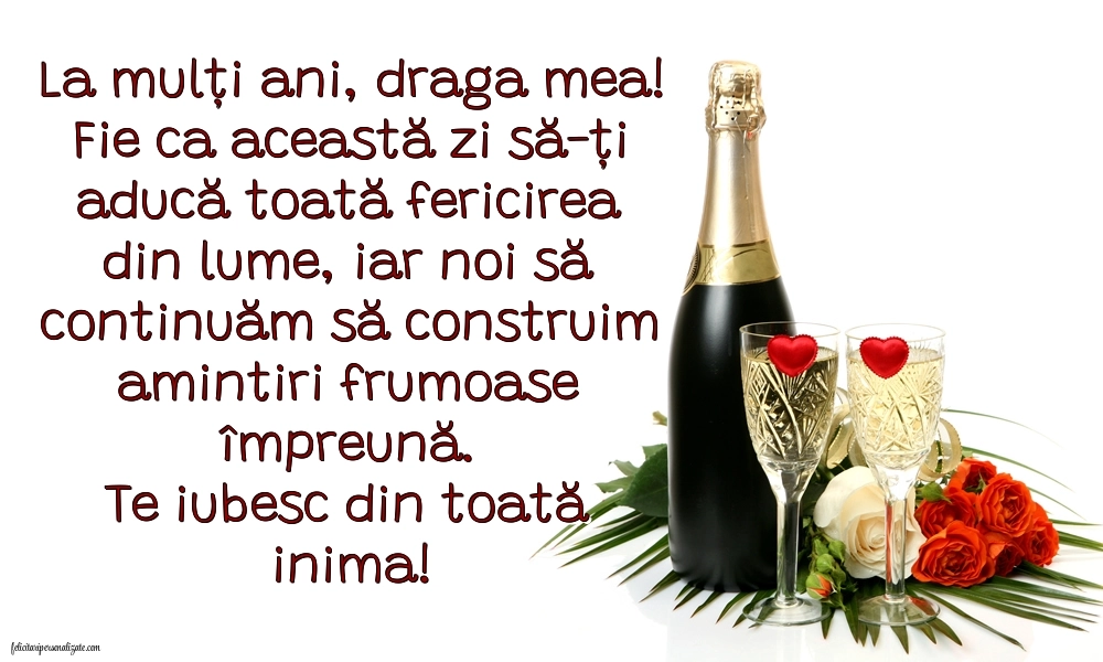 Imagini frumoase de Ziua de Naștere pentru Iubită: Șampanie și flori