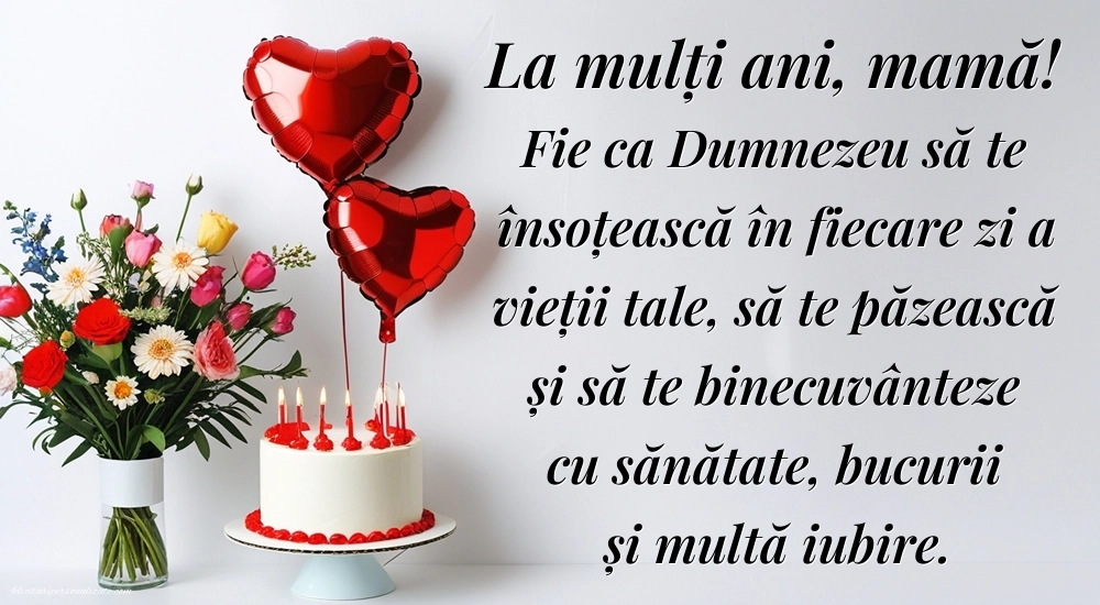 Imagini cu La Mulți Ani mama mea: Tort și flori