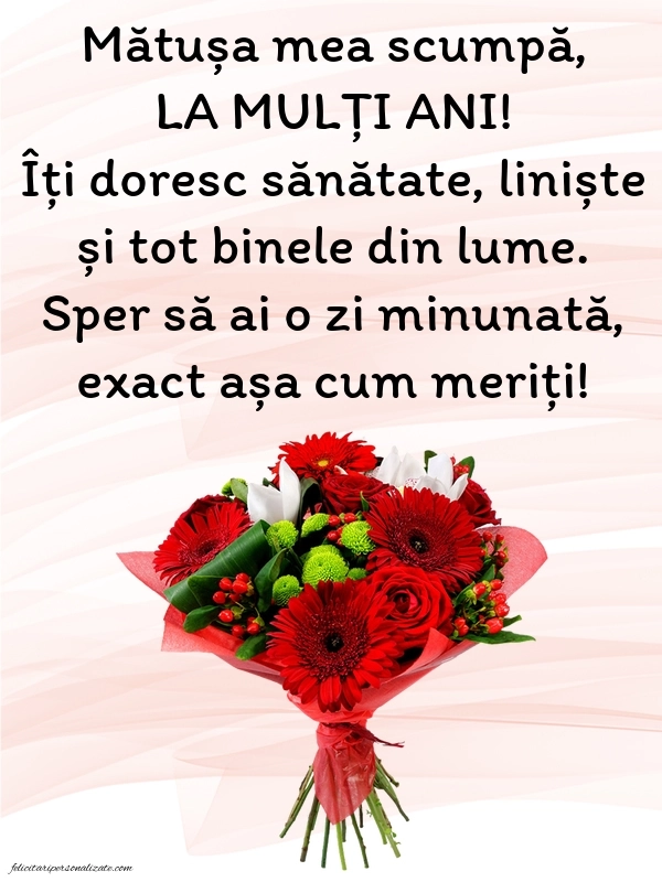 La mulți ani, mătușa mea! - Imagini cu mesaje frumoase: Buchet de flori