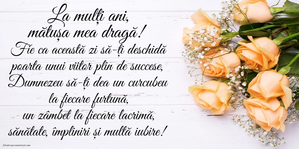 Felicitări frumoase de Ziua de Naștere pentru Mătușă: Trandafiri