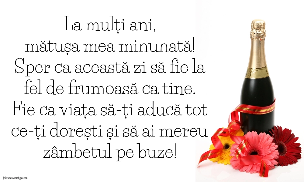 Imagini cu La mulți ani pentru mătușă: Șampanie și flori