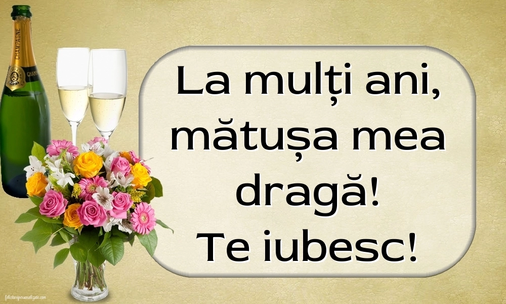 Imagini La Mulți Ani Mătușa Mea: Șampanie și flori