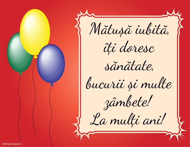 La mulți ani, mătușa mea! - Imagini cu mesaje frumoase: Baloane