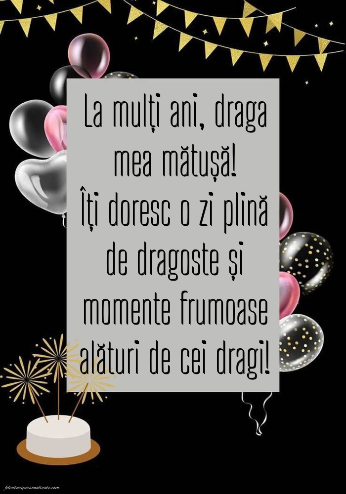 Imagini La Mulți Ani Mătușa Mea: Baloane și Tort