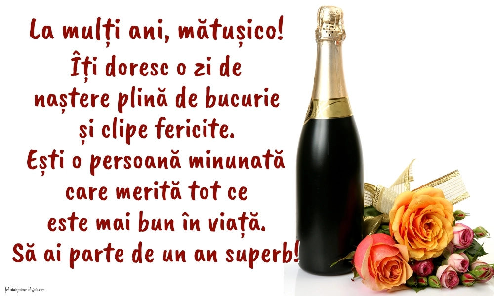 Imagini La Mulți Ani Mătușa Mea: Șampanie și flori
