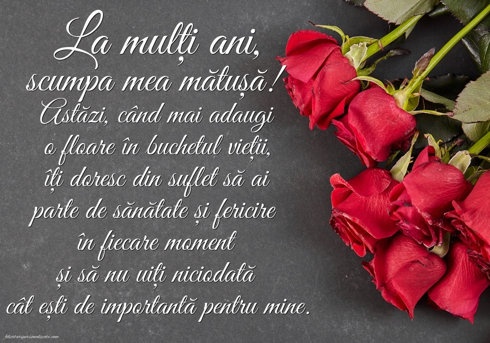 Felicitări frumoase de Ziua de Naștere pentru Mătușă: Trandafiri