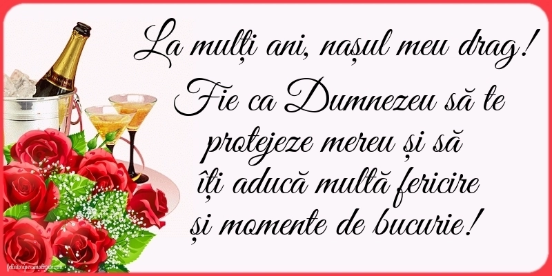 Imagini cu mesaje de La mulți ani pentru naș: Șampanie și flori