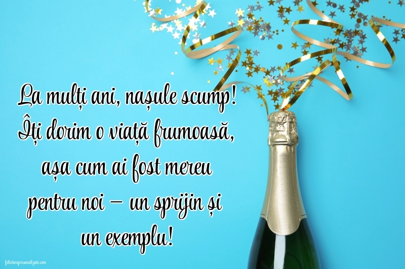 Imagini cu mesaje de La mulți ani pentru naș: Șampanie și confetti