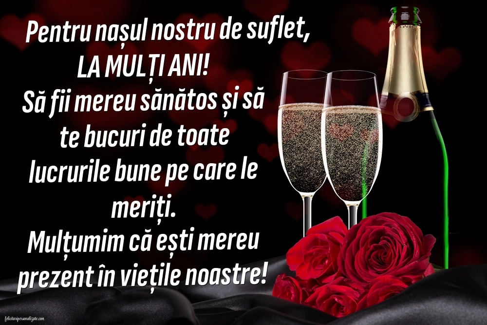 Imagini cu mesaje de La mulți ani pentru naș: Șampanie