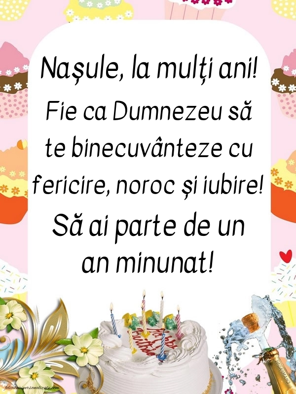 Imagini cu mesaje de La mulți ani pentru naș: Șampanie și tort