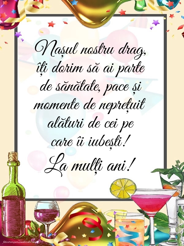 Imagini cu mesaje de La mulți ani pentru naș: Confetti