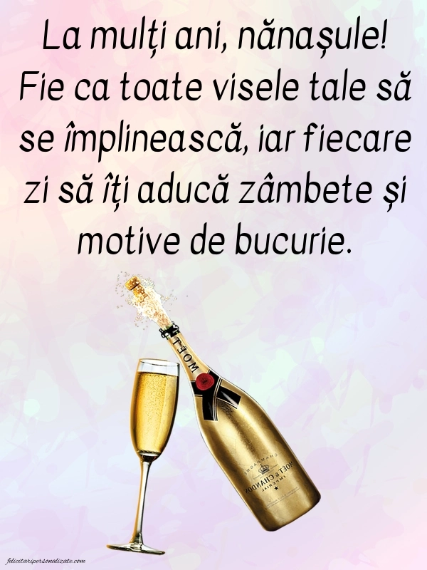 Imagini cu mesaje de La mulți ani pentru naș: Șampanie