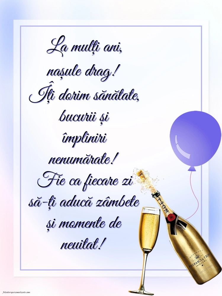 Imagini cu mesaje de La mulți ani pentru naș: Șampanie