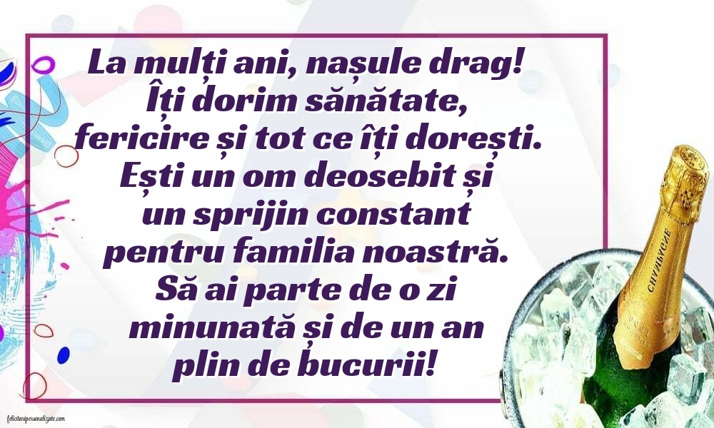 Imagini cu mesaje de La mulți ani pentru naș: Șampanie