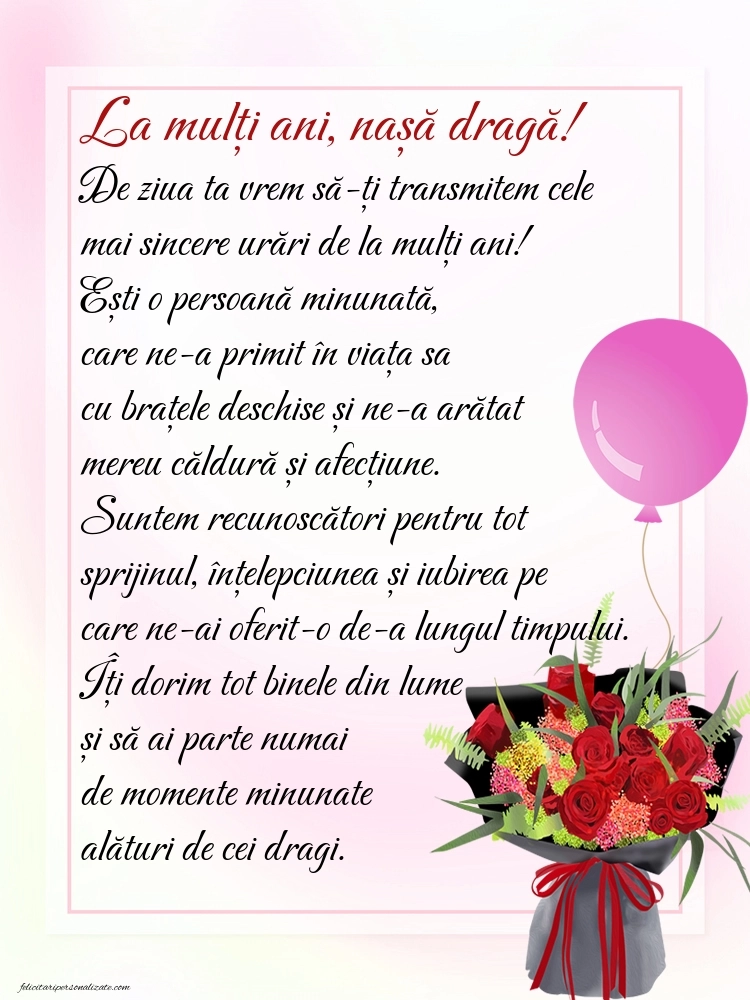 Imagini de LA MULȚI ANI Nașa mea: Buchet de flori