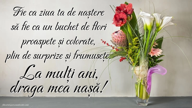 Imagini de LA MULȚI ANI Nașa mea: Flori