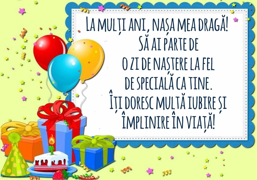 Felicitări și Imagini de Ziua de Naștere pentru Nașă: Baloane și Cadouri