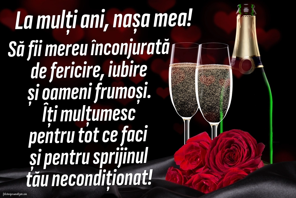Felicitări și Imagini de Ziua de Naștere pentru Nașă: Șampanie