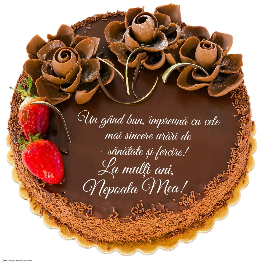 Felicitări frumoase de Ziua de Naștere pentru Nepoată: Tort