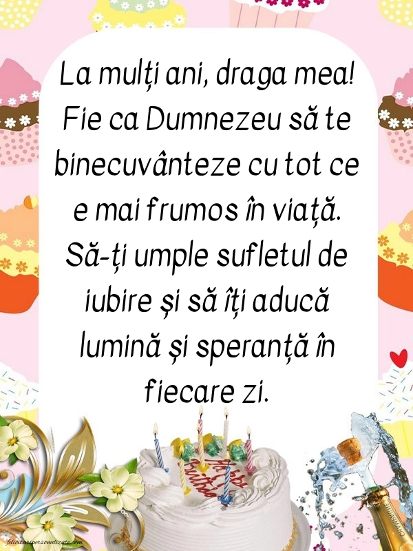 Imagini cu La mulți ani pentru nepoata mea: Șampanie și tort
