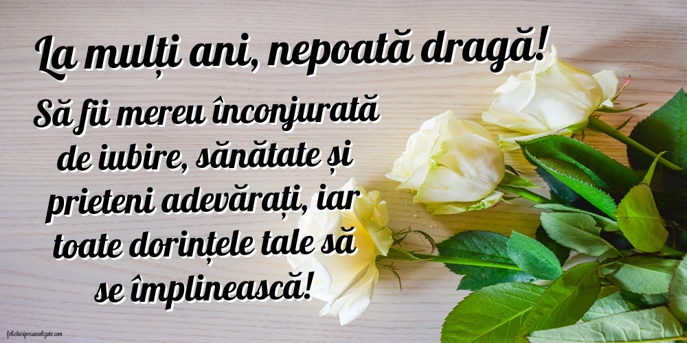 Felicitări frumoase de Ziua de Naștere pentru Nepoată: Flori