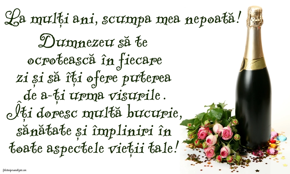 Imagini de LA MULȚI ANI Nepoata Mea: Șampanie și flori