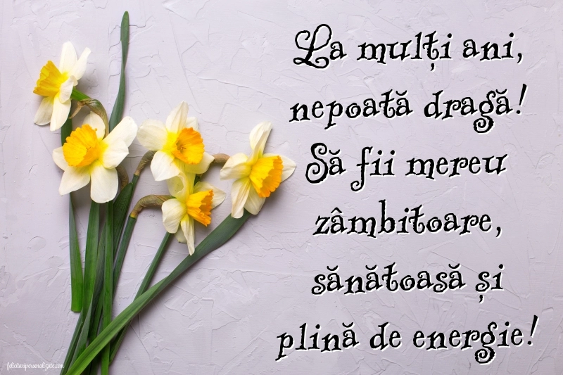 Felicitări frumoase de Ziua de Naștere pentru Nepoată: Flori