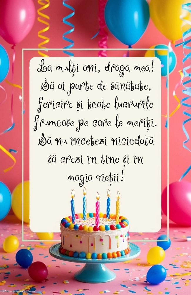 Imagini cu La mulți ani pentru nepoata mea: Baloane și Tort