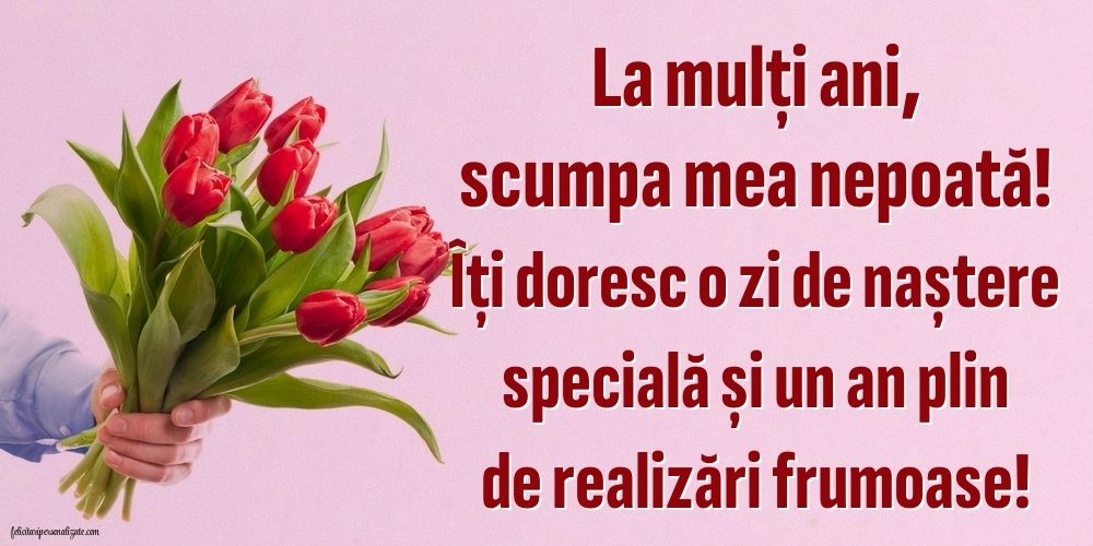 Felicitări frumoase de Ziua de Naștere pentru Nepoată: Flori